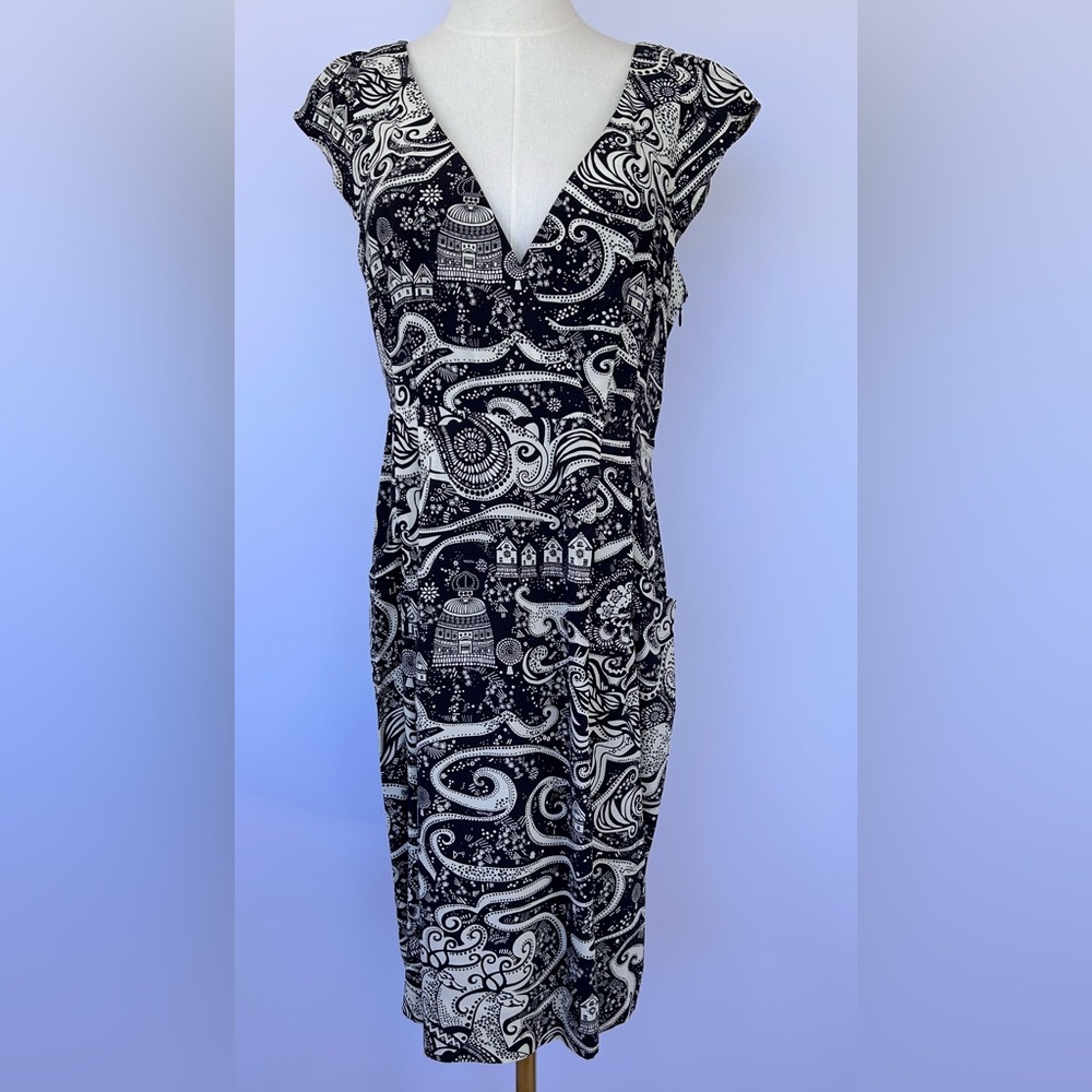 Moulinette Soeurs‎ by Anthropologie Women’s Swirling Villages Sheath Dress 10